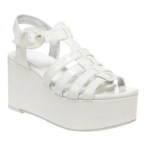 Circus‎ by Sam Edelman Golda White Glitter Platform Gladiator Sandals Size 9